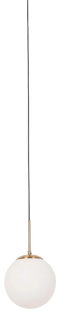 Závesná lampa Art Deco zlatá s opálovým sklom vrátane bieleho adaptéra na koľajnicu 1-fázová - Iconic Flore