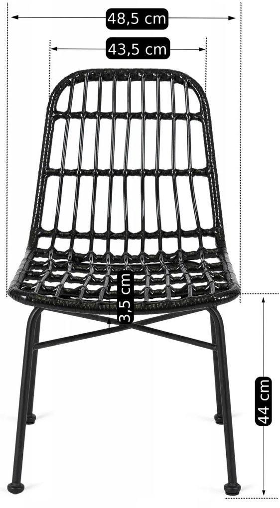 Záhradná stolička Wendats (čierna) . Akcia -20%. Vlastná spoľahlivá doprava až k Vám domov. 1119311