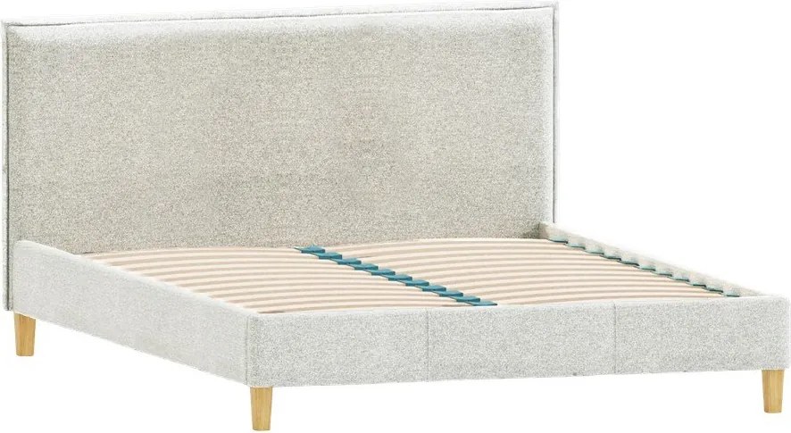 Béžová čalúnená dvojlôžková posteľ s roštom 200x200 cm Tina – Ropez