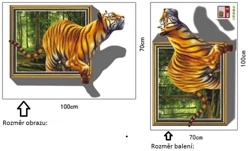 Veselá Stena Samolepka Tiger v obraze
