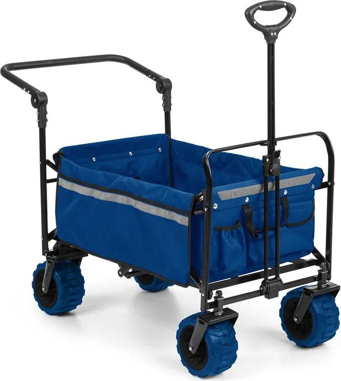 Waldbeck Easy Rider, ťahací vozík, do 70 kg, teleskopická tyč, sklopný, modrý