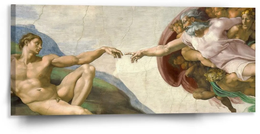 Sablio Obraz Stvorenie Adama - Michelangelo Buonarroti - 110x50 cm