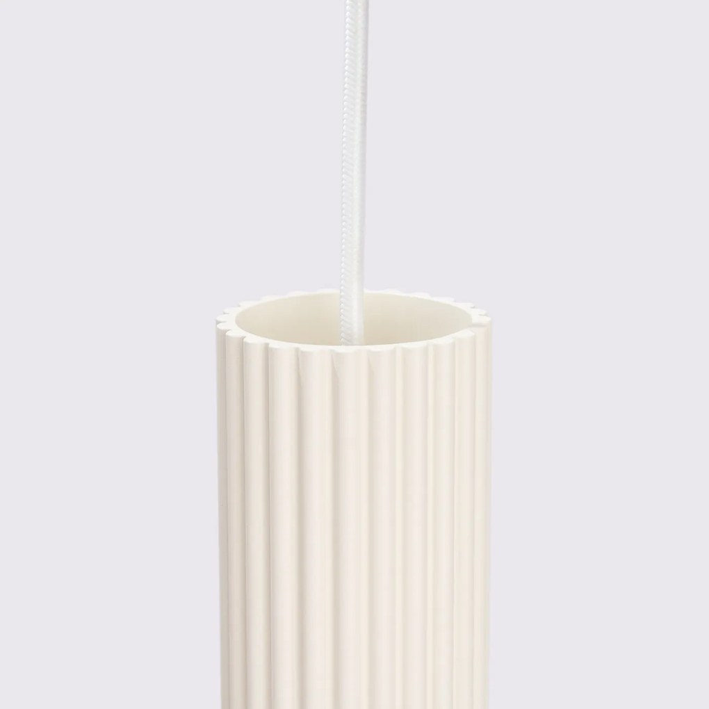 Závesné svietidlo Karbon, 3x béžové kovové tienidlo, o