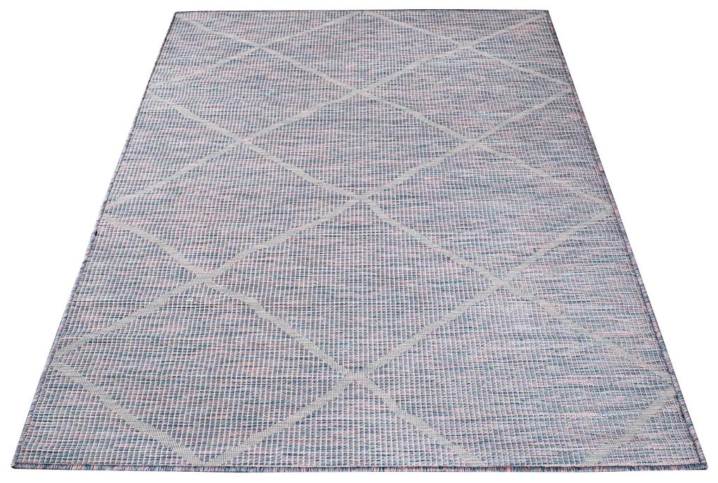 Dekorstudio Šnurkový koberec PALM 3075 - ružovomodrý Rozmer koberca: 150x150cm