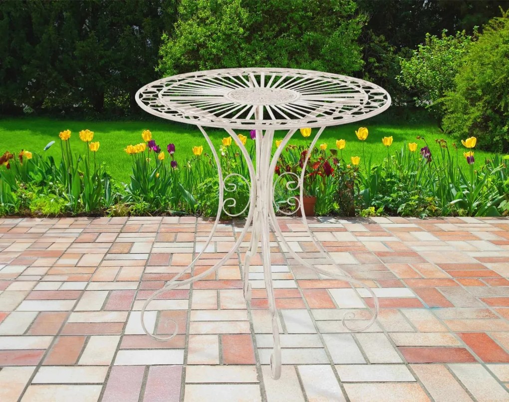 Kovový stôl GS13437402 - Krémová antik