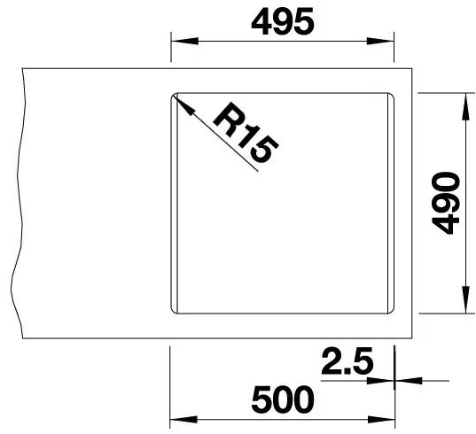 Blanco Pleon 5, silgranitový drez 515x510x220 mm, 1-komorový, čierna, BLA-525951