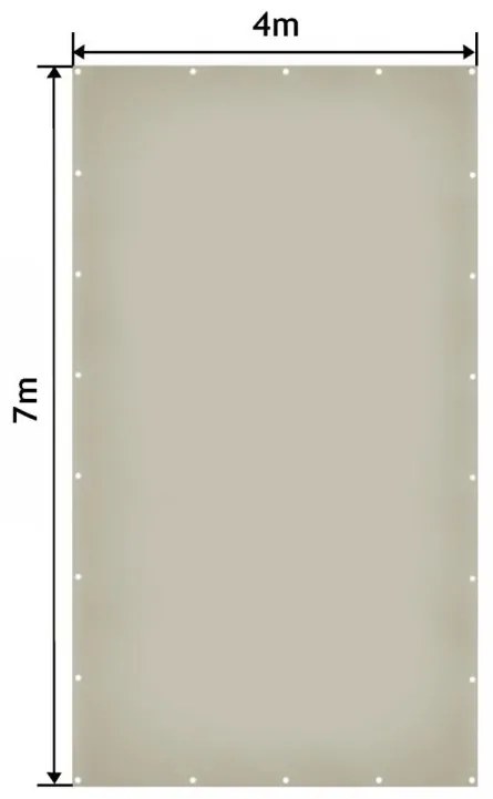 JAGO plachta 650 g/m², hliníkové oká, sivá, 4 x 7 m