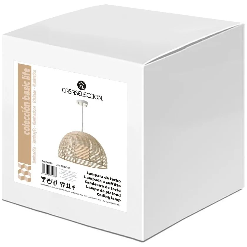 Ratanové stropné svietidlo v prírodnej farbe s ratanovým tienidlom ø 38 cm Natural Way – Casa Selección