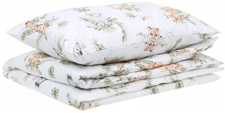 Detské bavlnené obliečky do postieľky 135x100 cm BABYMAM PREMIUM - Africké zvieratká