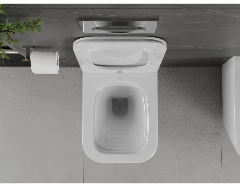 Mexen Madox, Rimless závesná wc misa 515x365x350 mm s pomaly padajúcim sedátkom SLIM z duroplastu, biela, 30154000