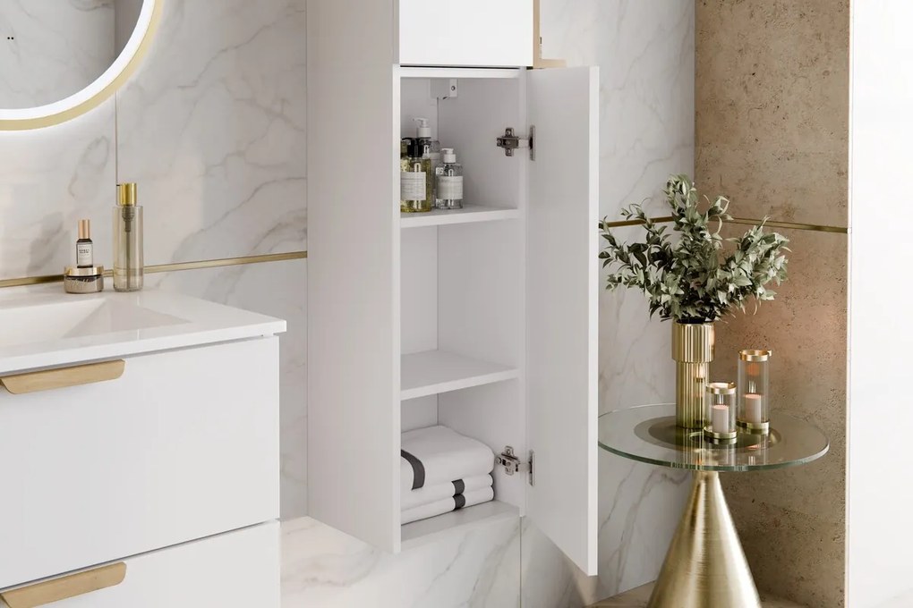 Závesná kúpeľňová skrinka Aster 45 cm biela/dub cremona