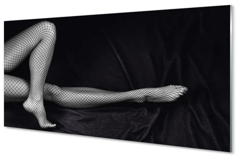 Nástenný panel  Čierne a biele sieťované nohy 100x50 cm