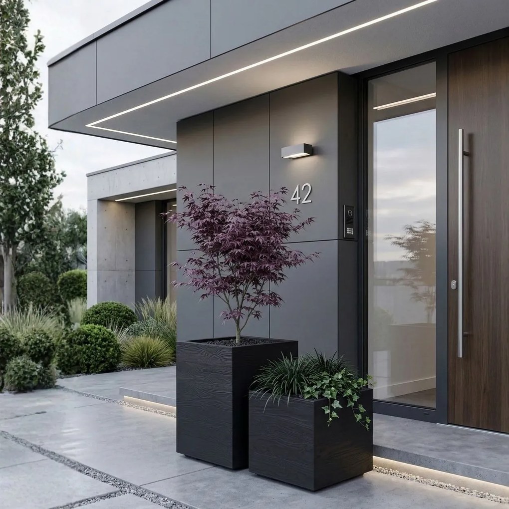 Sada 2 ks květináčů BETONIQUE 40x40/60x40 cm černá