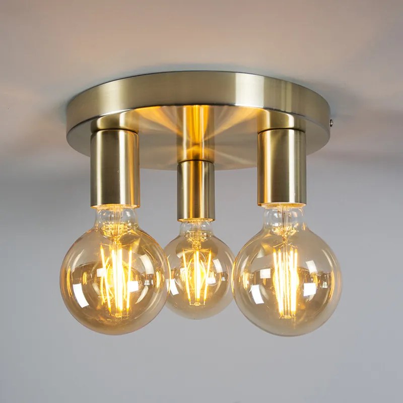 Stropné svietidlo Art Deco zlaté okrúhle - Facil 3
