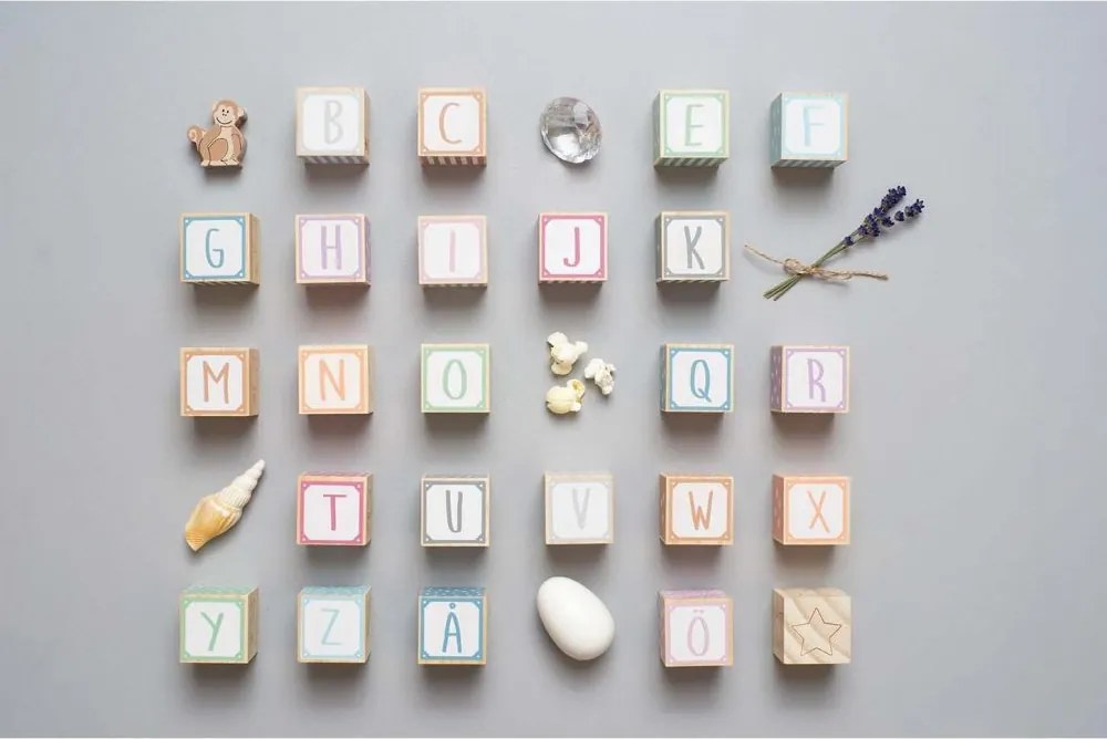 Drevené kocky abeceda