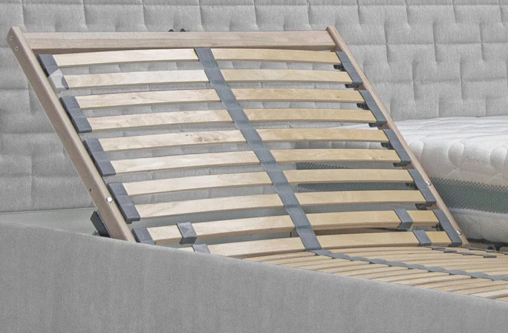 Posteľ Rita 180x200 cm, svetlo šedá látka