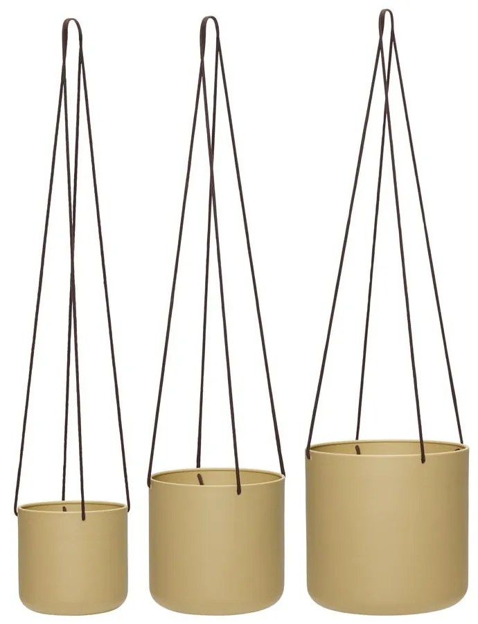Kovové závesné a nástenné obaly na kvetináče v súprave 3 ks ø 25 cm Bloom – Hübsch