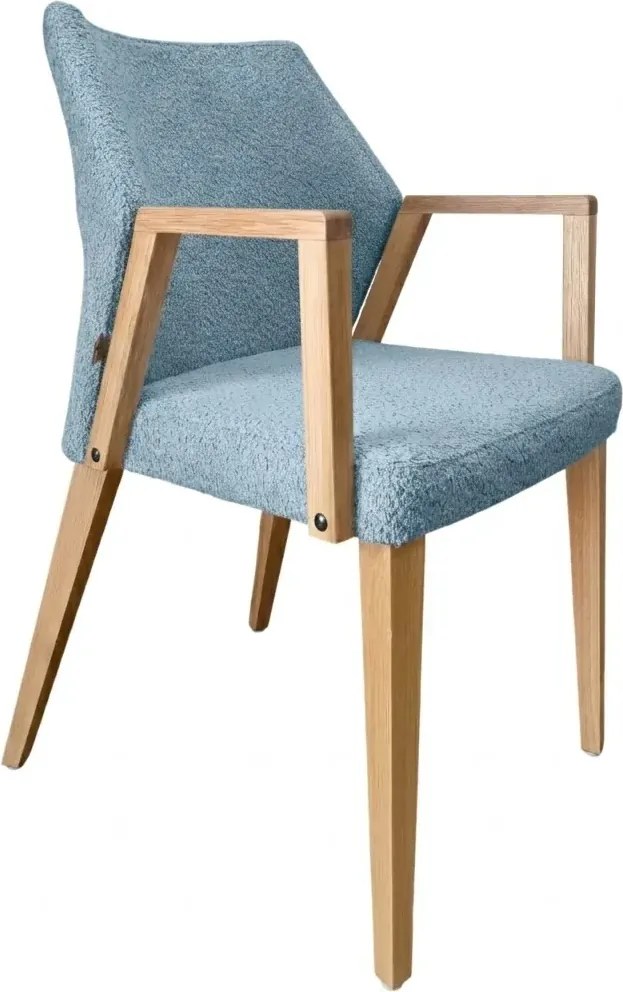 Čalúnené polo-kreslo ZORA s dubovými nohami a podrúčkami, 56x60x87 cm Catch-Me19