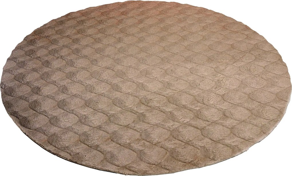 Obsession, Kusový koberec Diamond Cut 800 Cream kruh, 200x200 (priemer) kruh, béžová, obývacia izba