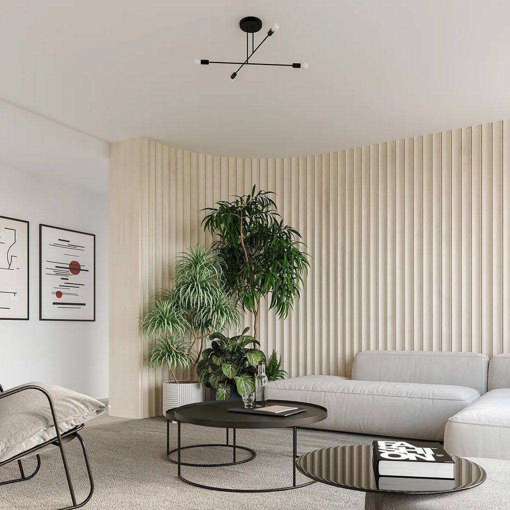 Stropné svietidlo Norah 3, čierne telo svietidla