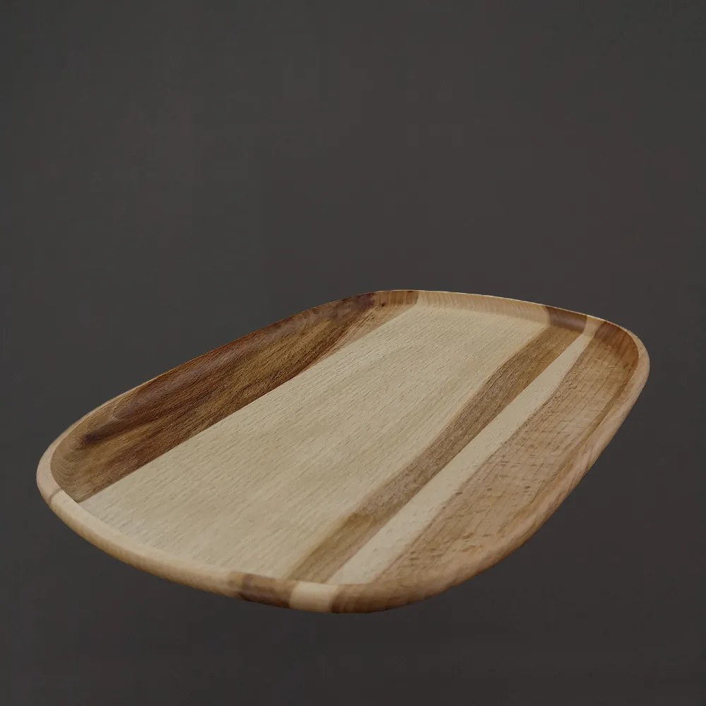 AMADEA Drevený podnos, masívne drevo, 25 cm