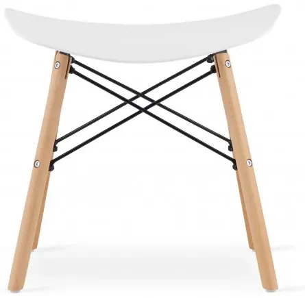 Set troch taburetiek KORFU - biele (hnedé nohy) (3ks)