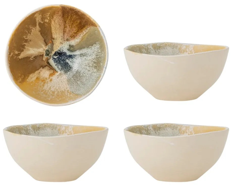 Krémové misky v súprave 4 ks z kameniny 525 ml Lacey – Bloomingville