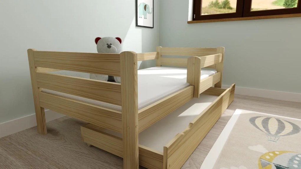 Detská posteľ z masívu borovice EDITA - 200x90 cm - prírodná