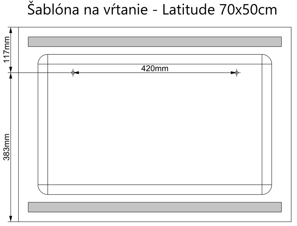 LED zrkadlo Latitudine 70x50cm teplá biela - wifi aplikácia
