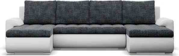 Sedacia súprava FORESTA ULL v tvare U popolová / biela