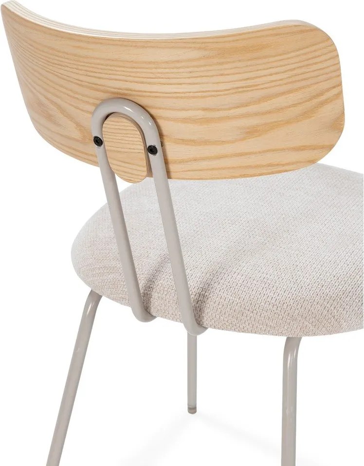 Béžová/v prírodnej farbe čalúnená jedálenská stolička Olimpia – MOME