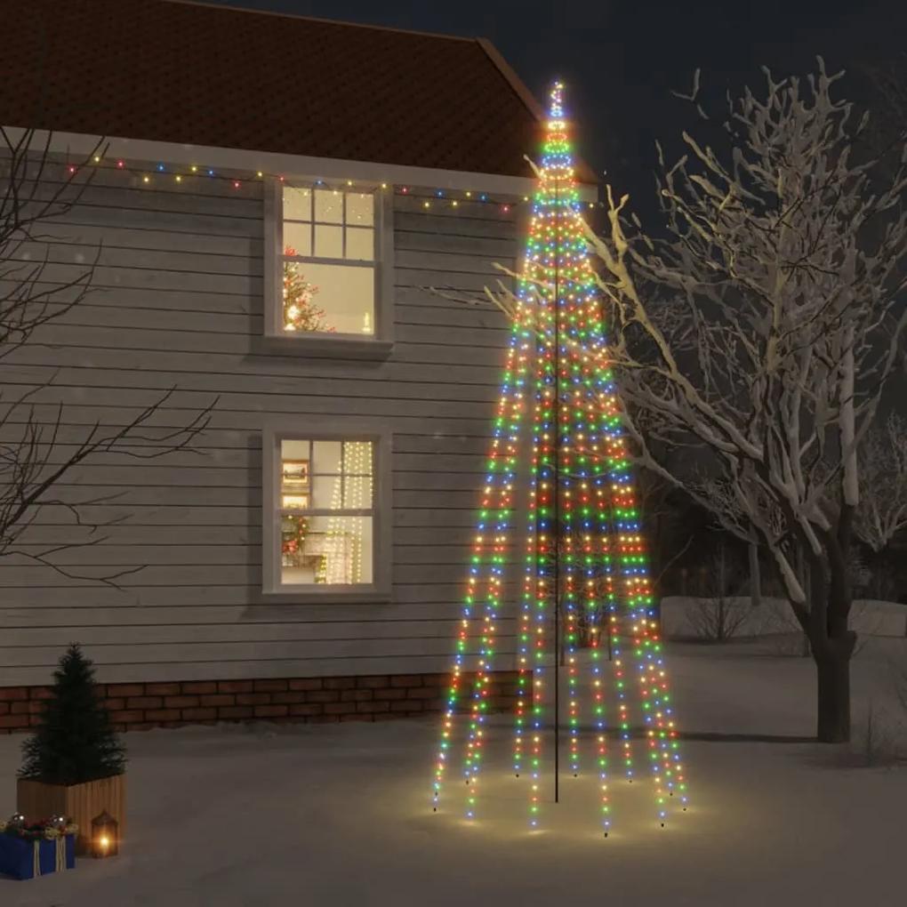 Vianočný stromček s hrotom 732 farebných LED 500 cm 343560