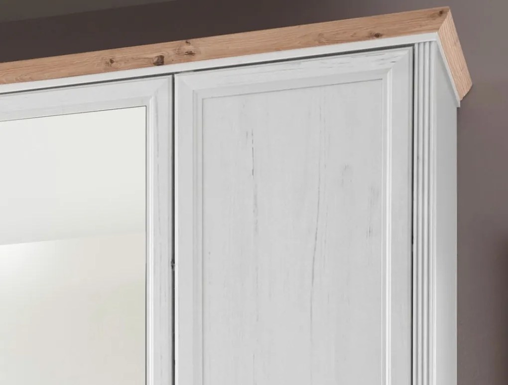 Šatníková skriňa Jasmin, 264 cm, borovica, dub anderson