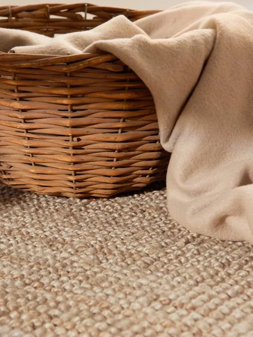 Koberec Hanse Home Bouclé Jaipur naturálny / zlatý kruh