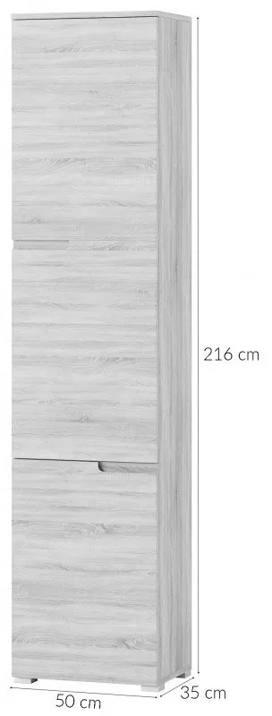 Regál Selene 13- 216 cm biely lesk/mat