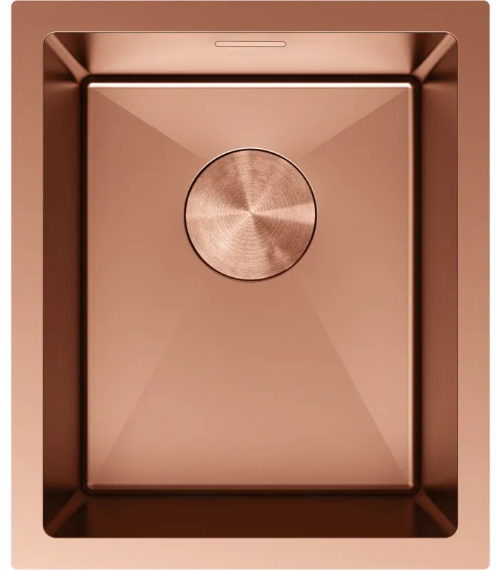 Mexen Trixo, 1-komorový nerezový drez 370 x 440 mm, brúsená meď, 6412371000-65