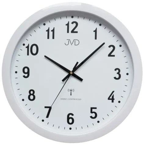 Rádiovo riadené biele nástenné hodiny JVD RH652, 40 cm