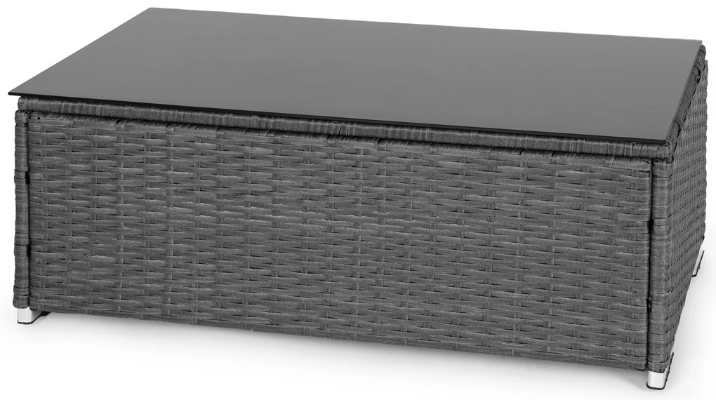Komplet záhradného nábytku z technorattanu, sivý MultiGarden