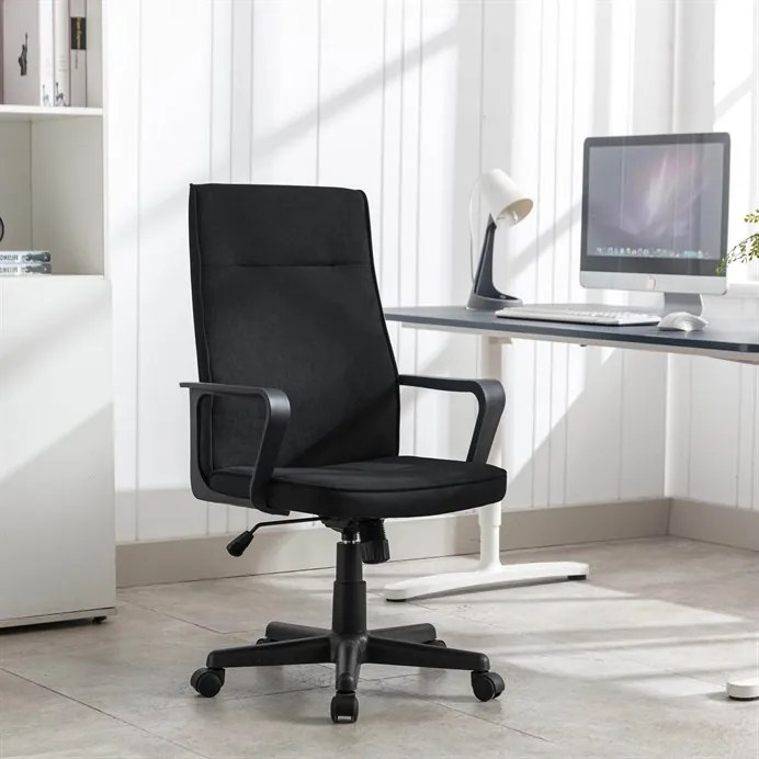 Autronic BONTEC Kancelárska stolička, hojdací mechanizmus, čierna látka, KA-L607 BK2 Farba: Čierna
