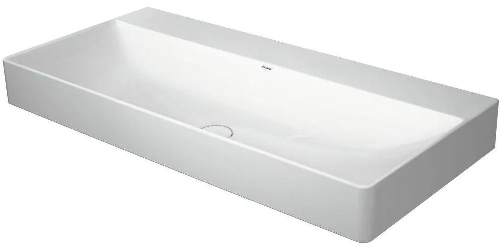 DURAVIT DuraSquare závesné umývadlo bez otvoru, bez prepadu, spodná strana brúsená, 1000 x 470 mm, biela, 2353100079