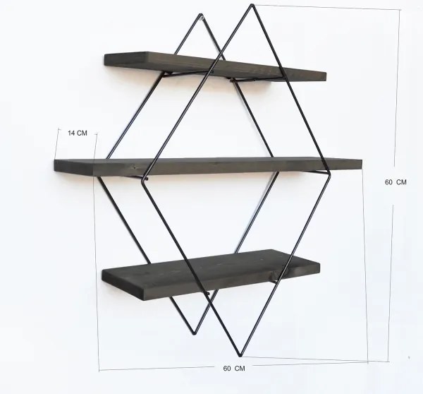 Nástenná polica 60x60 cm smrek