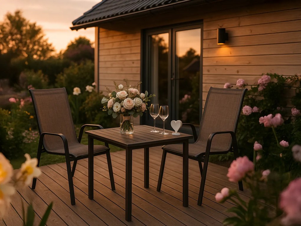 Záhradné kreslá TAVERNO set 6 ks, čierne