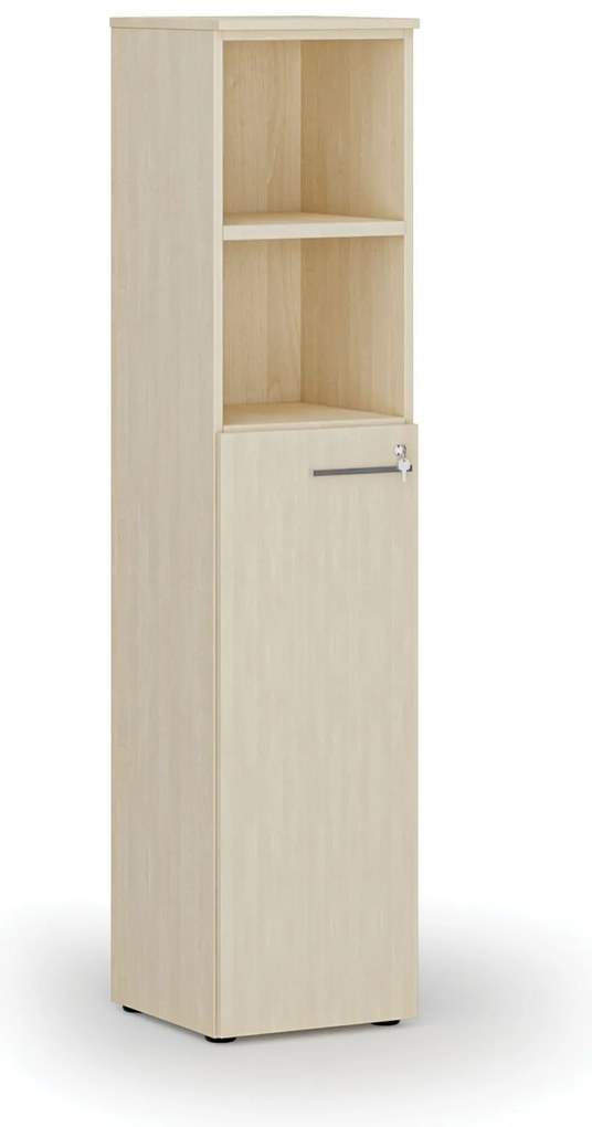 Kombinovaná kancelárska skriňa PRIMO WOOD, dvere na 3 poschodia, 400 x 420 x 1781 mm, breza