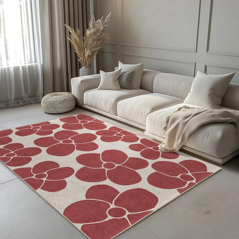 Červený prateľný behúň 60x230 cm Red Meadow – Mila Home