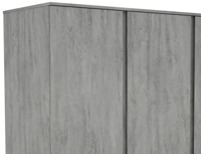 Šatníková skriňa Carlos, šedý beton, 152 cm