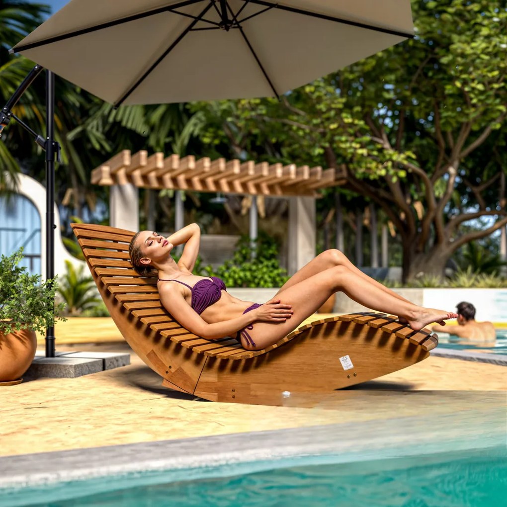 Jurhan Hojdacie lehátko BALI, 155x60x93cm, prírodná hnedá