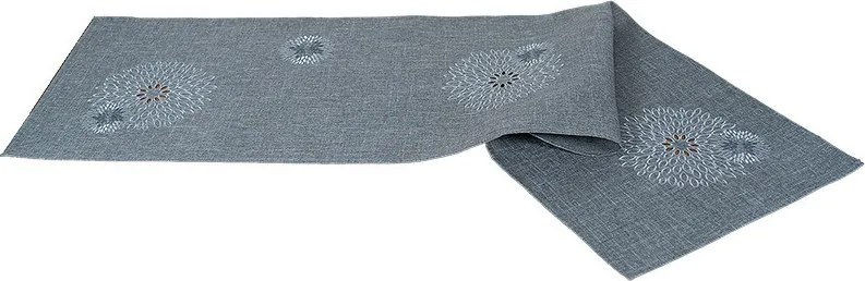 Sivý obrus v modernom dizajne 40 × 140 cm