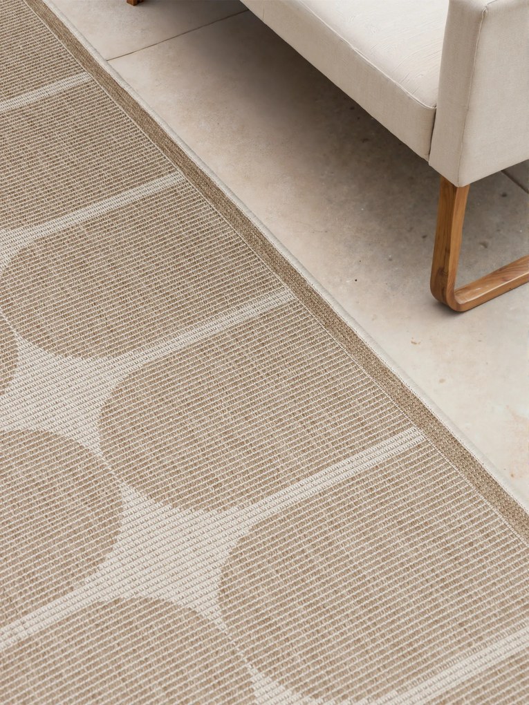 NORTHRUGS, Koberec behúň Duet Bowen 106245 Beige/White - na von aj na doma, 80x250, béžová, chodba / predsieň