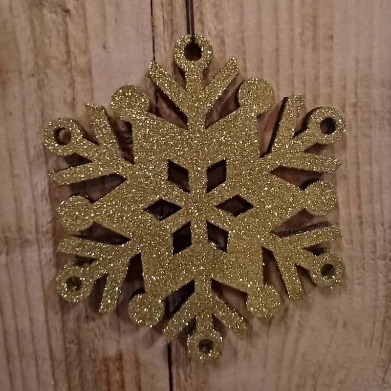 DECOLED Snehová vločka III, priemer 15 cm, zlatá