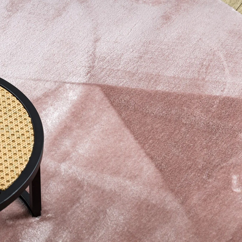 Dywany Łuszczów, Kusový koberec Visco Rabbit Pink 8 kruh, 160x160 (priemer) kruh, ružová, detská izba